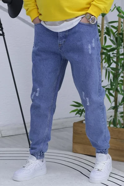 1-شلوار جین مردانه مدل با سرآستین