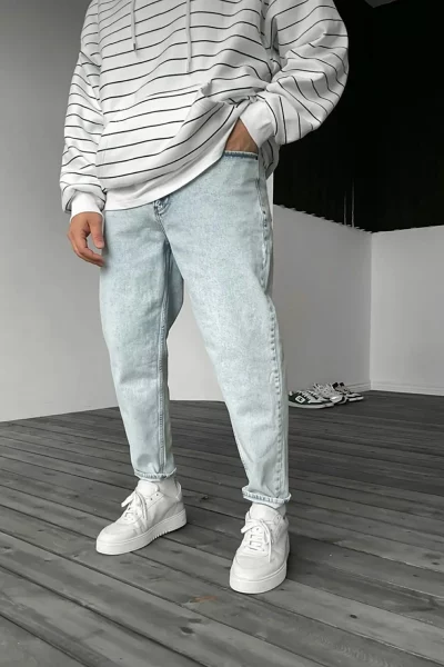 1-شلوار جین مردانه مدل آبی یخی